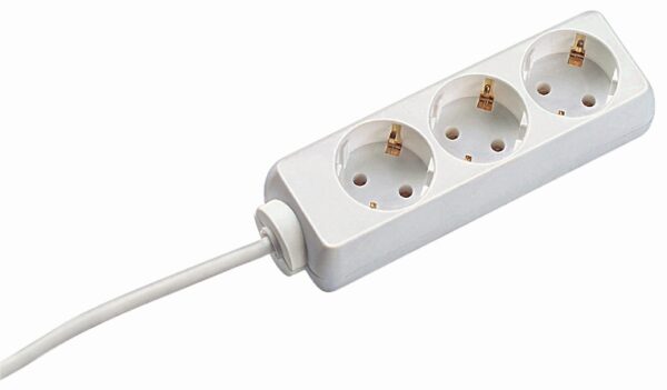 Bachmann Tischsteckdose, 3xDosen(CEE7)->Stecker(CEE7), 1,5m, weiss, SELLY,