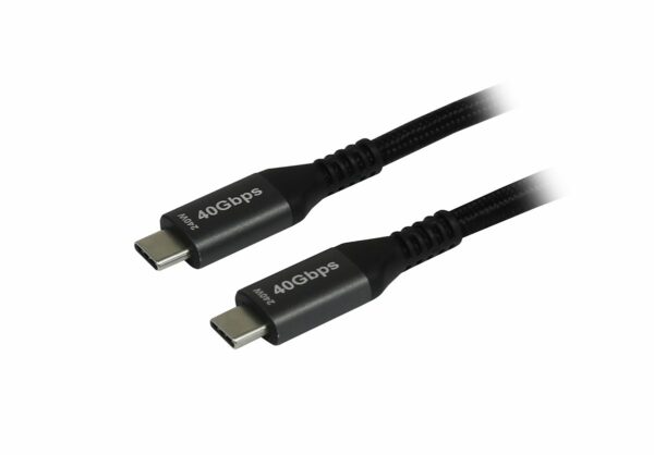 Kabel USB, C(St) => C(St), 1.5m, USB4.0, schwarz(Textil), 40G/5A, 240W, Gen 3x2, E-Marker Chip, Synergy 21,