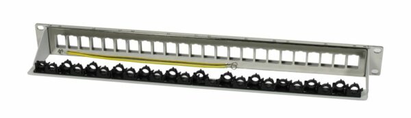 Patch Panel 24xTP,CAT6A, incl.Keystone 19", 1HE(t 94mm) mit Kabelklemme, Lichtgrau, Synergy 21, - Image 2