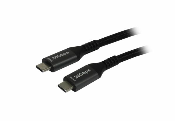 Kabel USB, C(St) => C(St), 3.0m, USB3.2, schwarz(Textil), 20G/5A, 240W, Gen 2x2, E-Marker Chip, Synergy 21