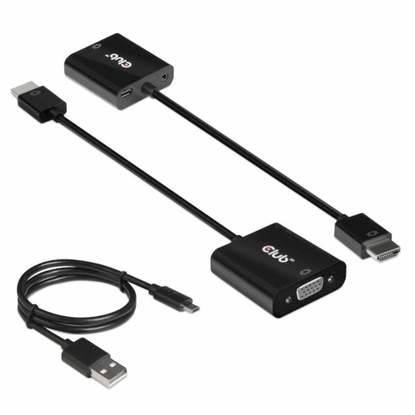 CLUB3D CAC-1302 Videokabel-Adapter 0,5 m HDMI Typ A (Standard) VGA (D-Sub) Schwarz - Image 6