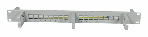 Patch Panel 16xTP,CAT6A, incl.Keystone Short, 19", 1HE(t 92mm) mit Kabelbügel, Lichtgrau, Synergy 21, - Image 5