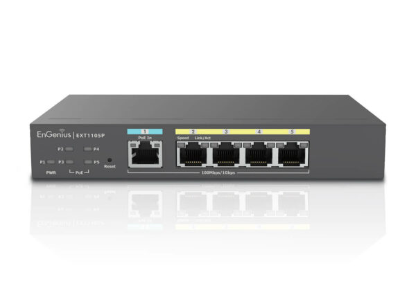 EnGenius Switch full managed Switch Extender 6 Port &bull 5x 1 GbE &bull 4x PoE at &bull 1x SFP &bull EXT1106 &bull EnGenius Cloud