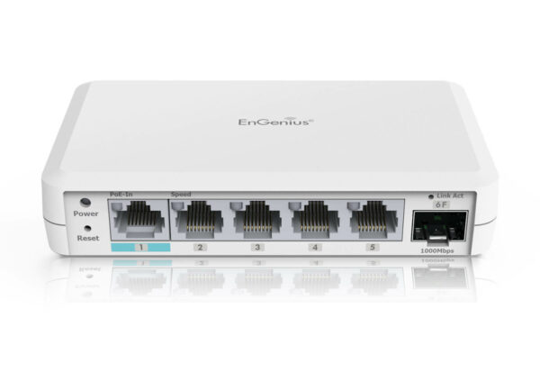 EnGenius Switch full managed Switch Extender 6 Port &bull 5x 1 GbE &bull 4x PoE at &bull 1x SFP &bull EXT1106 &bull EnGenius Cloud