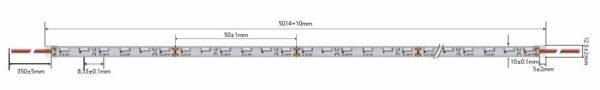 Synergy 21 LED Flex Strip 60 WW DC24V 48W IP65 CRI>90 sideview - Image 2