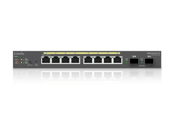 EnGenius Switch full managed Layer 2+ 10 Port &bull 8x 1 GbE &bull PoE Budget 110W &bull 8x PoE at &bull 2x SFP &bull Desktop-Switch &bull Lüfterlos &bull EWS2910FP-FIT &bull FitCon/FitXpress - Image 2