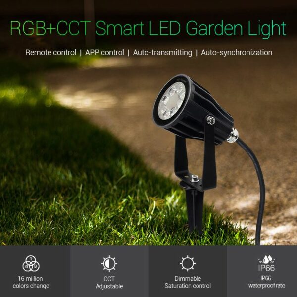 Synergy 21 LED Garten Lampe 6W RGB-WW (RGB-CCT) mit Funk und WLAN IP65 230V *Milight/Miboxer*