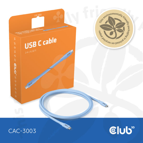 CLUB3D CAC-3003 USB Kabel USB4 Gen 3x2 2 m USB C Blau - Image 7