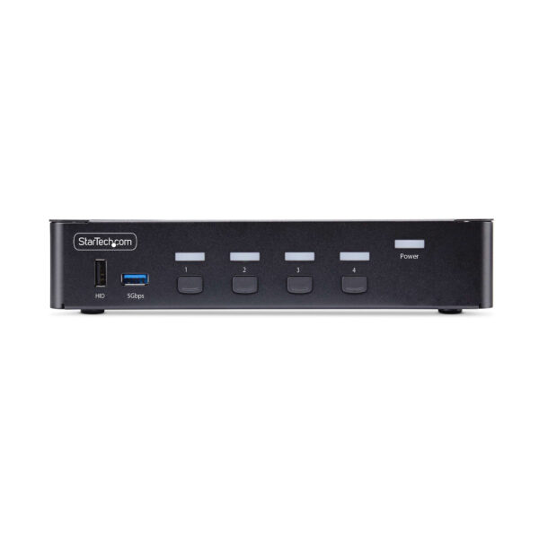 StarTech.com 4-Port 8K KVM-Switch DisplayPort 1.4, 8K 60Hz / 4K 144Hz, DP 1.4, 2x USB 3.0 Ports, 4x USB 2.0 HID Ports, KVM DisplayPort Umschalter, Taste & Hotkey, MST Pass-Through - OS unabhängig, Metallgehäuse - Image 3