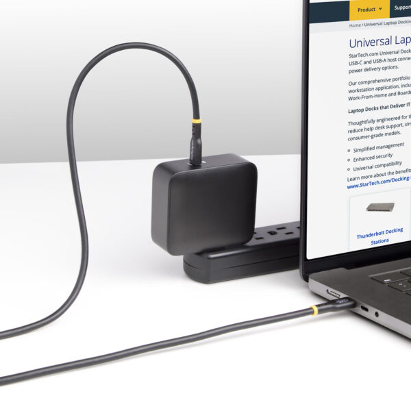 StarTech.com 3 Meter USB-C Ladekabel, USB-IF zertifiziert, USB C Schnellladekabel, 240W PD 3.1 EPR, USB C 2.0 Laptop-Ladekabel, USB-C Datenübertragungskabel, TPE-Mantel, M/M - Image 6