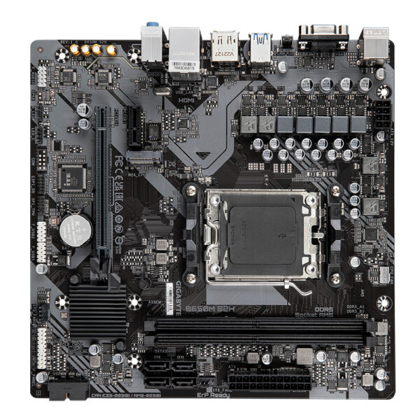 GIGABYTE B650M S2H Mainboard - AMD Ryzen 9000er-Serie, 5+2+2 Phasen VRM, bis zu 6400 MHz DDR5 (OC), 1xPCIe 4.0 M.2, GbE LAN, USB 3.2 Gen 1 - Image 4