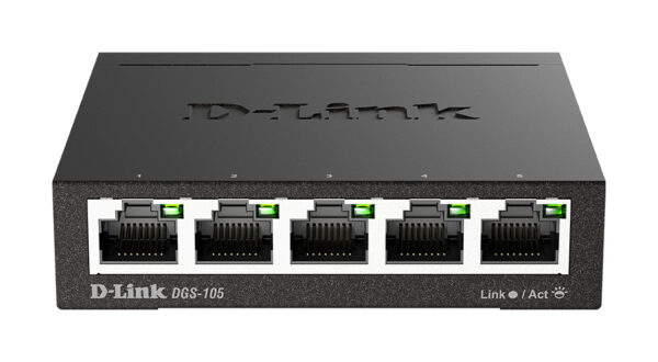 D-Link DGS-105 Unmanaged L2 Gigabit Ethernet (10/100/1000) Schwarz