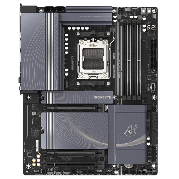 GIGABYTE B850 AI TOP Motherboard - AMD Ryzen 9000 Series CPUs, 16+2+2 Phasen Digital VRM, bis zu 8600MHz DDR5 (OC), 2xPCIe 5.0 + 1xPCIe 4.0 M.2, 10 GbE LAN, WIFI 7, USB 3.2 Gen 2x2 - Image 2