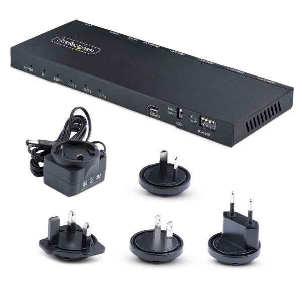 StarTech.com 4-Port 4K HDMI Splitter 1x4, 4K 60Hz HDMI 2.0 Video, 4k HDMI Verteiler mit integriertem Skalierer, 1 In 4 Out HDMI, 3.5mm/Optical Audio Port - Image 7