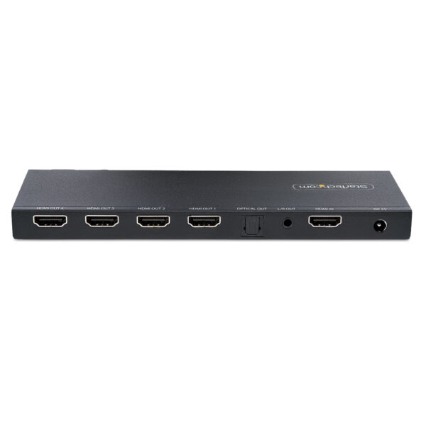 StarTech.com 4-Port 4K HDMI Splitter 1x4, 4K 60Hz HDMI 2.0 Video, 4k HDMI Verteiler mit integriertem Skalierer, 1 In 4 Out HDMI, 3.5mm/Optical Audio Port - Image 4