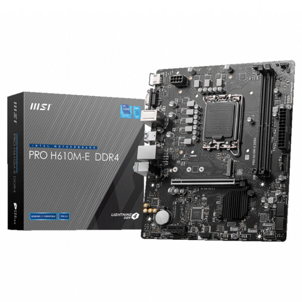 MSI PRO H610M-E DDR4 Motherboard Intel H610 LGA 1700 micro ATX