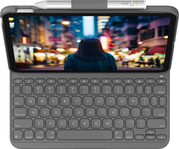 Logitech Slim Folio QWERTZ Deutsch Bluetooth Grau – Bild 2