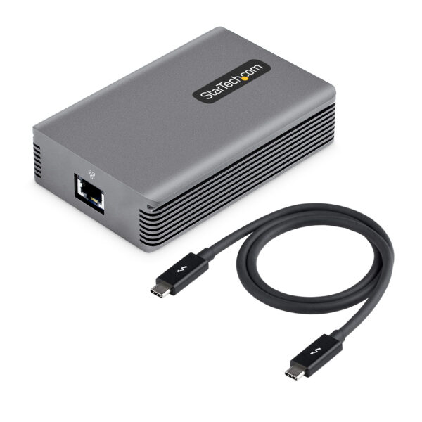 StarTech.com Thunderbolt 3 Netzwerkadapter, 10GbE, Thunderbolt 3 auf Multi-Gigabit LAN/Ethernet Adapter, 10GBASE-T/5-2.5GBASE-T NIC, Thunderbolt 3/4 LAN Adapter, 70 cm TB3 Kabel, Win/Mac - Image 7