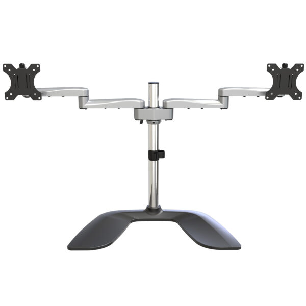 StarTech.com Monitorhalterung für zwei Monitore - Ergonomisches Monitorstand für VESA Bildschirme bis zu 32" und 8 kg - Freistehende gelenkige Bildschirmhalterung - Höhenverstellbar - Silber - Image 3