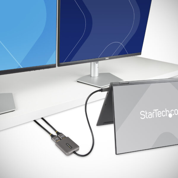 StarTech.com USB-C auf Dual HDMI Adapter, USB Typ-C Multi-Monitor MST Hub, Dual 4K 60Hz HDMI Laptop Display Extender / Splitter, HDR, extra langes integriertes Kabel - nur Windows - Image 6