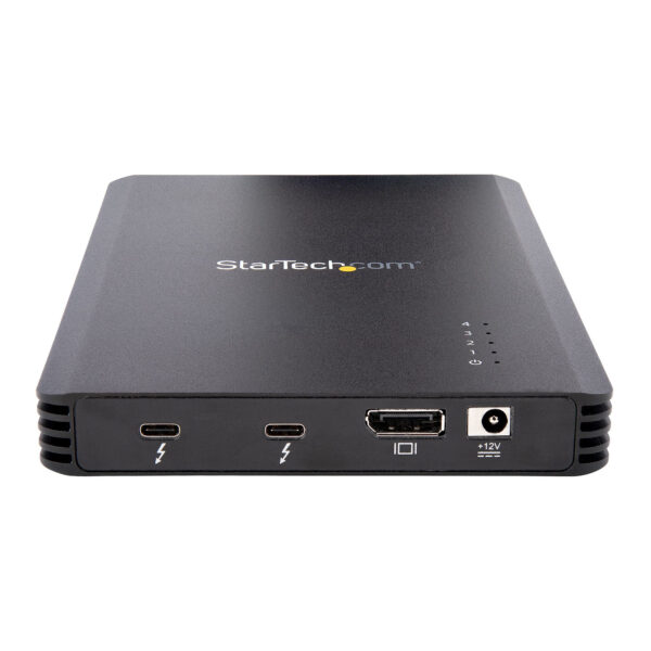 StarTech.com 4 Bay Thunderbolt 3™ NVMe Gehäuse, für M.2 NVMe SSD Laufwerke, 1x DisplayPort Video/ 2x TB3 Downstream Ports, 40Gbit/s, 72W Stromversorgung, Externes Festplattengehäuse - Image 3