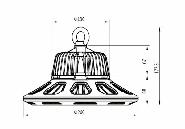 Synergy 21 LED Spot Pendelleuchte UFO 100W für Industrie/Lagerhallen cw 120° - Image 7