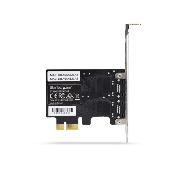 StarTech.com 2-Port Gigabit Netzwerkkarte, 10/100/1000Mbps PCI-Express LAN-Karte, 2x Realtek RTL8111H 1Gbit PCIe Netzwerkadapter/NIC, Arbeitet mit Windows und Linux, TAA-Konform - Image 6