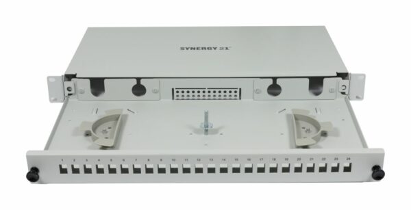 LWL-Patchpanel 6xLC(APC)-Duplex-Buchsen, 19", OS2, 9/125u Singlemode, Lichtgrau, Synergy 21, – Bild 2