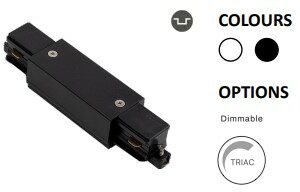 Powergear 3PH Verbinder, Gerade, Schwarz