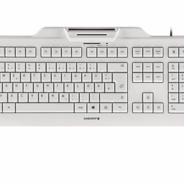 CHERRY KC 1000 SC Kabelgebundene Chipkarten Tastatur, Hell Grau, USB (QWERTZ – DE)