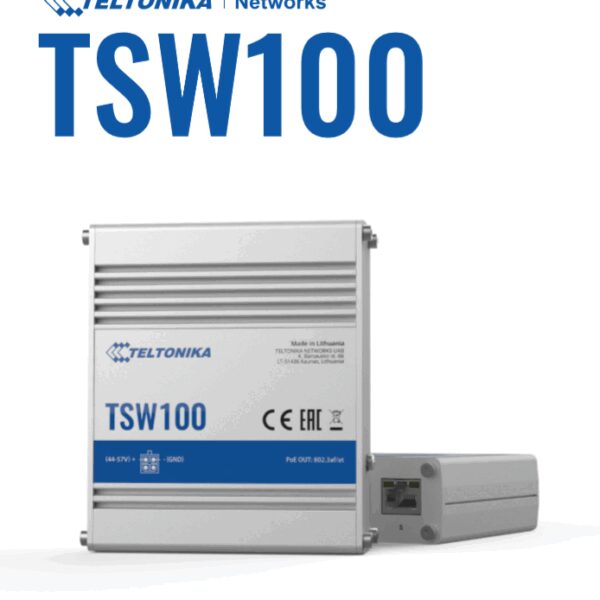 Teltonika · Switch · TSW100 · 5 Port Gigabit Industrial unmanaged POE Switch