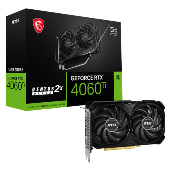 MSI VENTUS GEFORCE RTX 4060 TI 2X BLACK 16G OC Grafikkarte NVIDIA 16 GB GDDR6