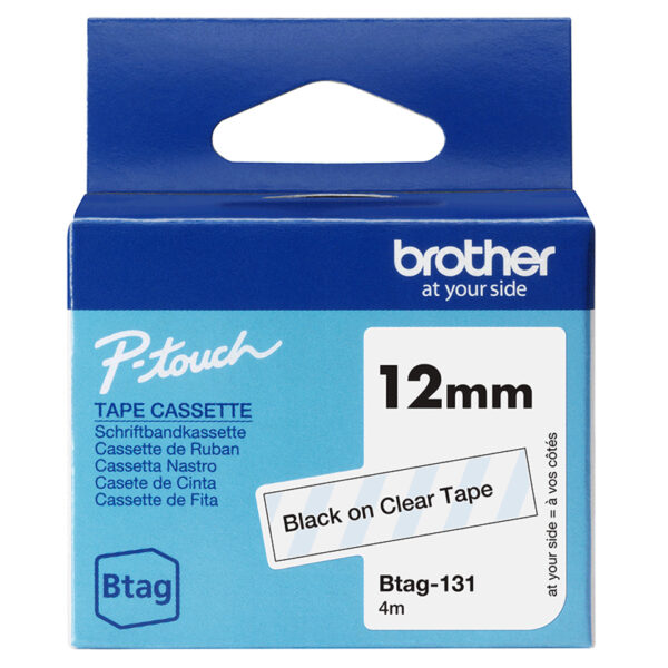 Brother BTAG-131 Etiketten erstellendes Band Schwarz auf transparent