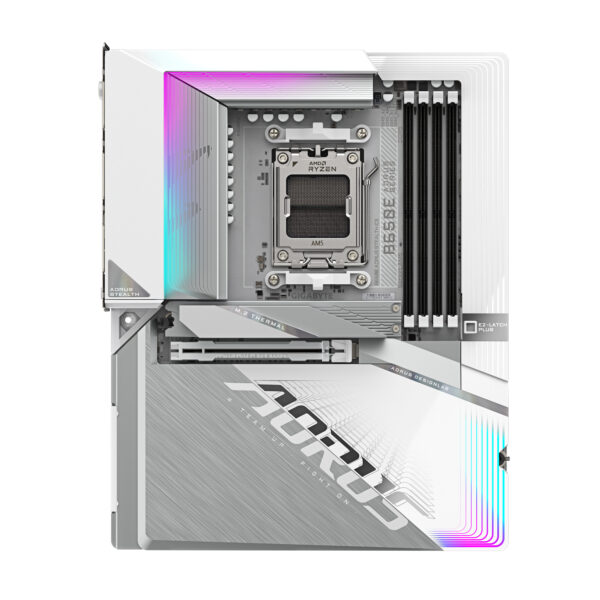 GIGABYTE B650E AORUS STEALTH ICE Mainboard - AMD Ryzen 9000er-Serie, 12+2+2 Phasen VRM, bis zu 8000 MHz DDR5 (OC), 1xPCIe 5.0 + 2xPCIe 4.0 M.2, 2,5 GbE LAN, WIFI 7, USB 3.2 Gen 2x2 – Bild 2
