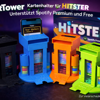 HitTower Kartenhalter für Hitster-Spiel, mit Smartphone-Halterung, kompatibel mit Hitster-App und Spotify