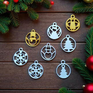 Minimalistische Weihnachtsbaum-Anhänger – 3D gedruckt, Ø 75 mm × H 2,5 mm, PLA