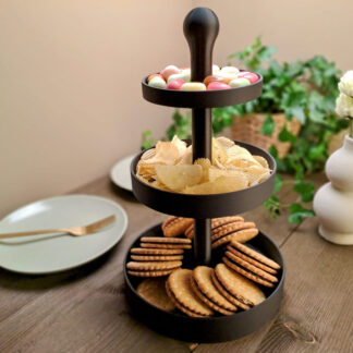 3‑stufige Snack- & Kuchen‑Etagere (Stecksystem), Höhe 34 cm