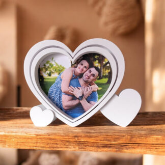 3D gedruckt Herzförmiger Fotorahmen mit Zuschnitt-Schablone, 173 × 128 × 33 mm