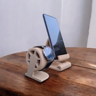 TechTwist Duo – Smartphone- und Smartwatch-Halter-Set, 3D gedruckt (101×98×64 mm & 60×76×43 mm)