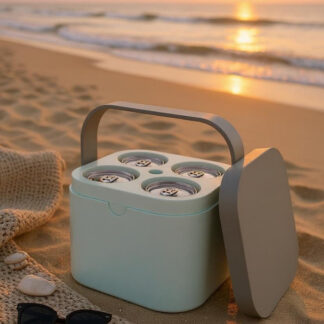 ChillBuddy Freezable Can Carrier – 3‑teiliges Set (Box + Deckel + Griff), 180×180×140 mm – 3D gedruckt