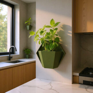 Geometrischer Wandblumentopf 3D gedruckt – Wandhalter 230×200×30 mm + Topf 182×122×110 mm