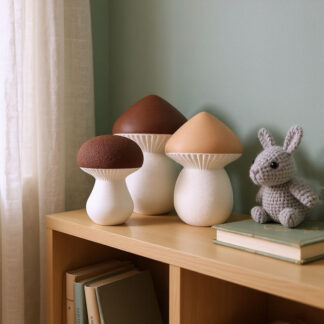 Herbstliches Pilz-Dekoset 3D gedruckt – groß 148×105×105 mm, mittel 114×81×81 mm, mini 82×63×63 mm