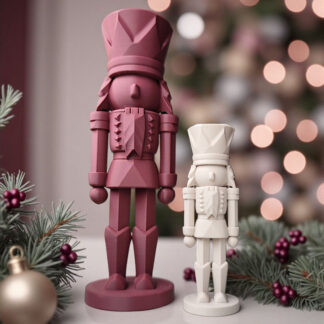 Moderner Nussknacker Dekofigur 3D gedruckt — 177 × 57 × 54 mm & 103 × 33 × 31 mm