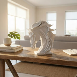 Skulptur #48 – Abstrakte Pferdeskulptur, 3D gedruckt (149 × 143 × 58 mm)