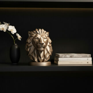 Skulptur #50 – Low‑Poly Löwenbüste, 3D gedruckt (193 x 173 x 150 mm)