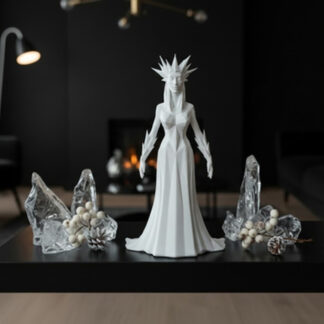 Sculpture #52 – Ice Queen (Vollfigur) 3D gedruckt, 235×137×133 mm, PLA Weiß