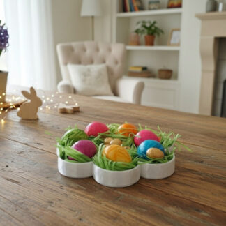 Blütenförmige Low-Poly Dekoschale – 3D gedruckt (238×233×25 mm)