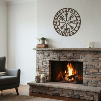 Vegvisir (Wikinger-Kompass) Wanddekoration — 250 x 250 x 6 mm, 3D gedruckt