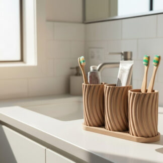 Zahnputzbecher-Set „Little Family“ 3D gedruckt – 230 x 79 x 125 mm