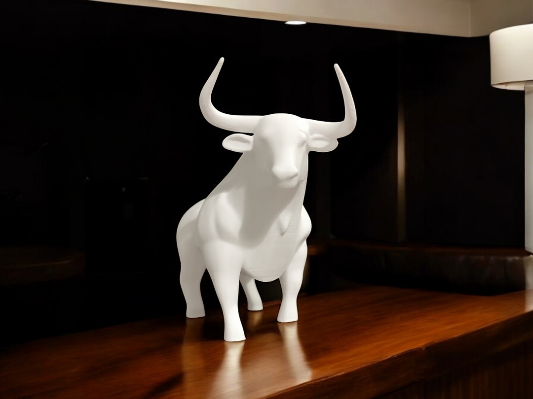 Bull – Skulptur, 3D gedruckt, 56 x 104 x 81 mm Bull – Skulptur, 3D gedruckt, 56 x 104 x 81 mm